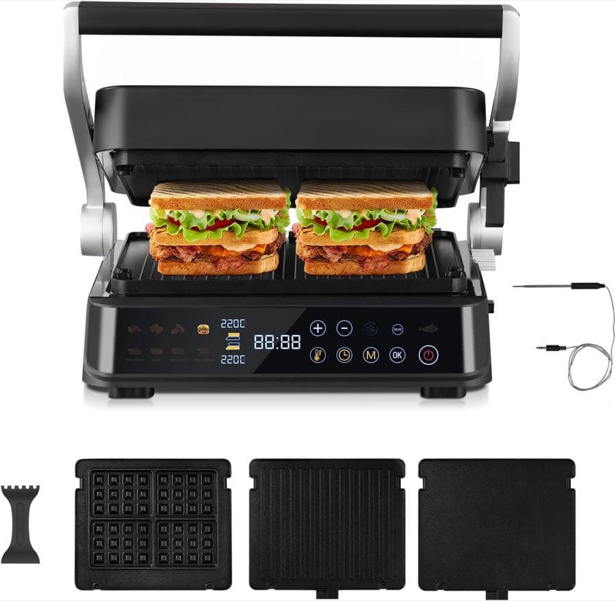 AMZCHEF XL Kontaktgrill 4-in-1 2000 W