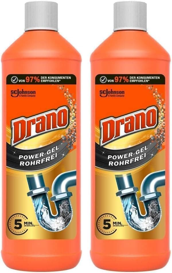 Drano Power Gel Rohrfrei 2er Pack (2x 1000ml)
