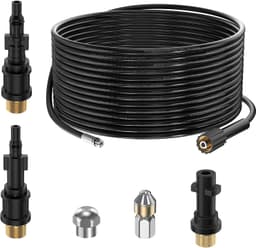 OHAYORI OHAYORI 15m Rohrreinigungsschlauch mit 5 Adaptern