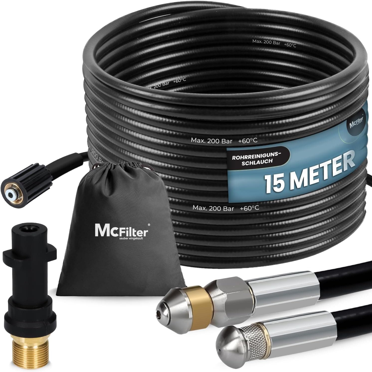 McFilter Universal Rohrreinigungsschlauch 15m, 200 bar