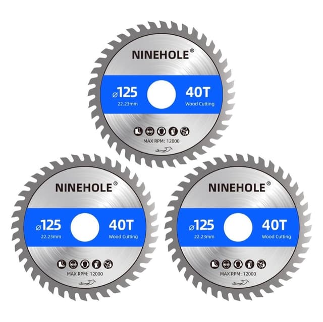 Ninehole 3× Sägeblatt 125 mm 40T