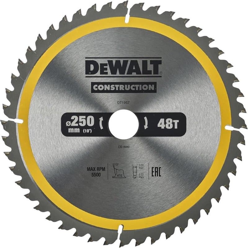 DEWALT Kreissägeblatt 250×30 48T Nail Tough DT1957-QZ