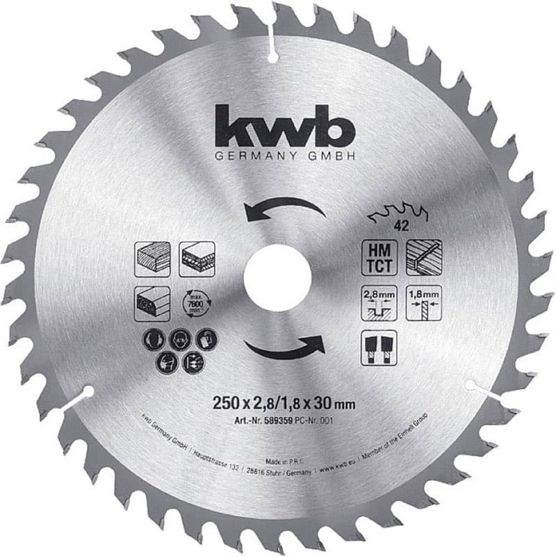 kwb HM-Baukreissägeblatt 250×30 Z42