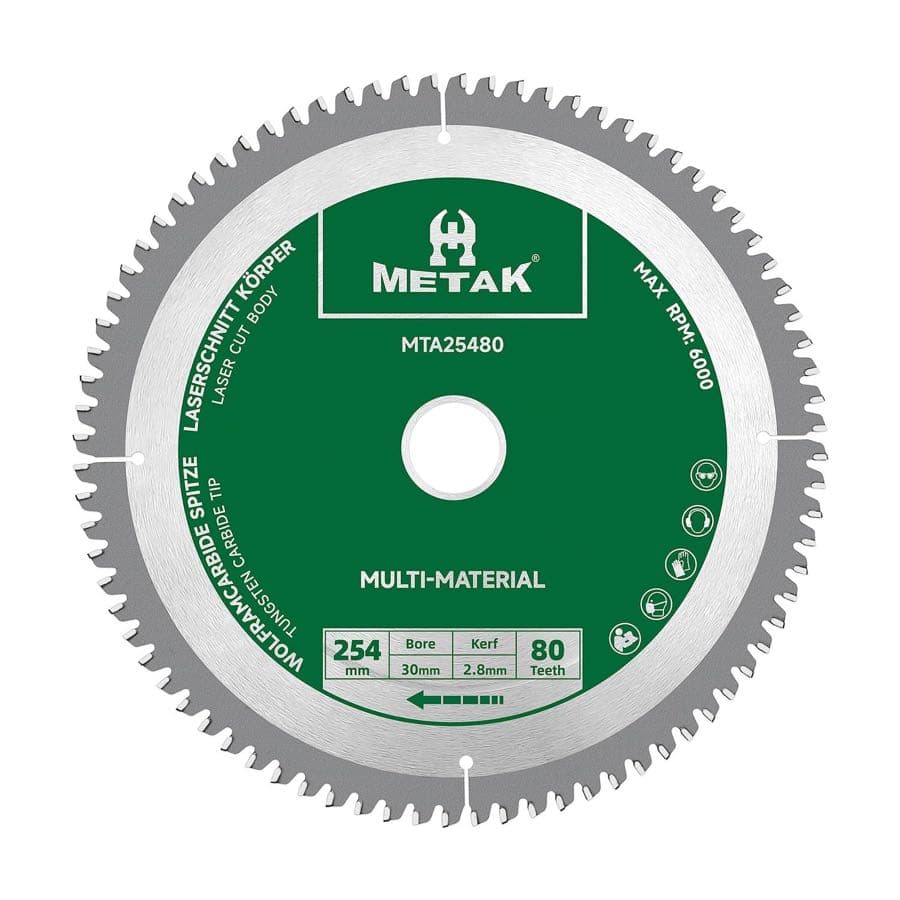 METAK HM Kreissägeblatt 254×30 Z80 Multi Aluminium