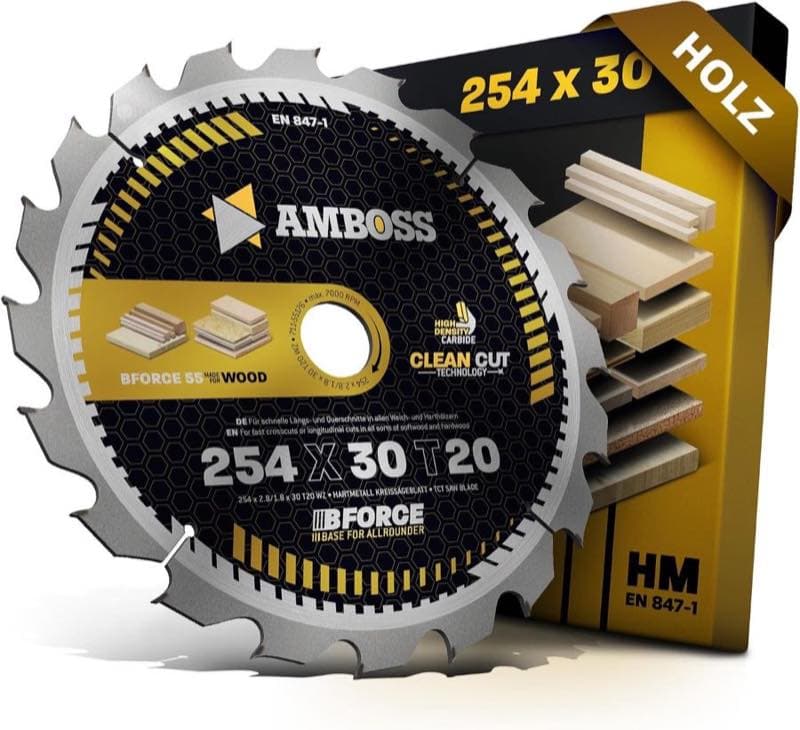 Amboss HM Kreissägeblatt 254×30 Z20 WZ Zuschnitt