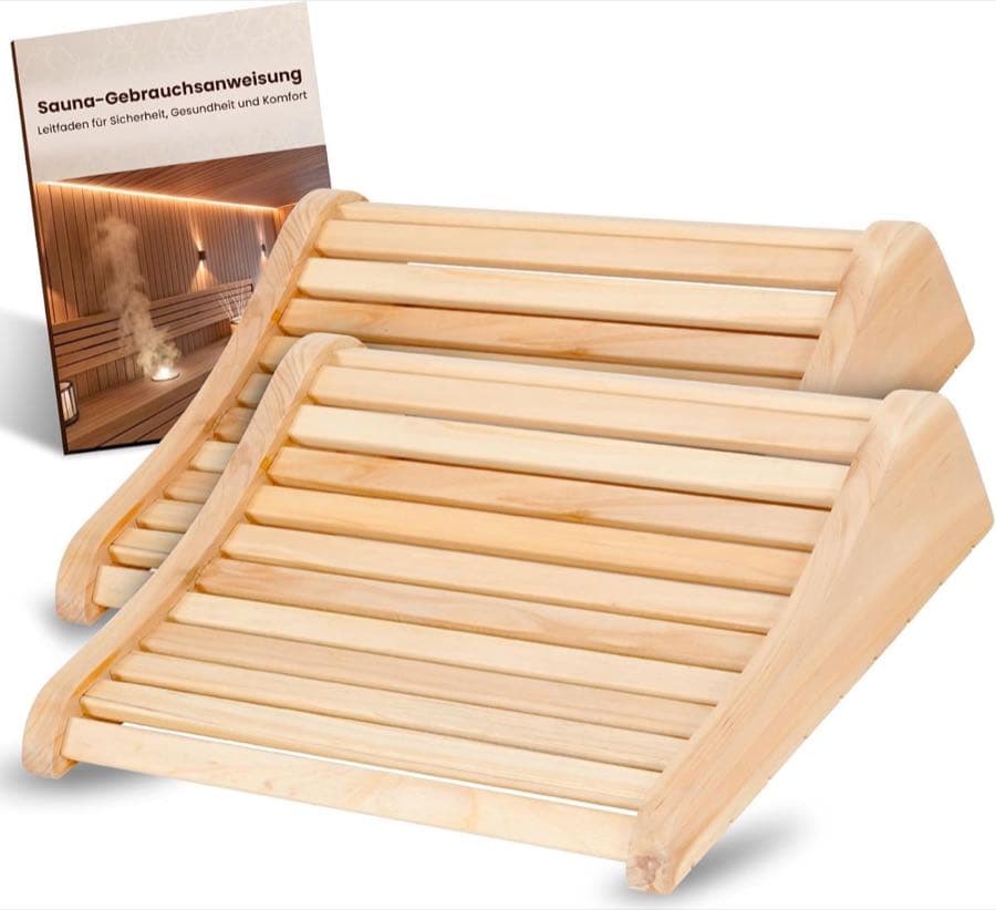 Ryuhic Sauna-Kopfstütze 2 Stück Naturholz