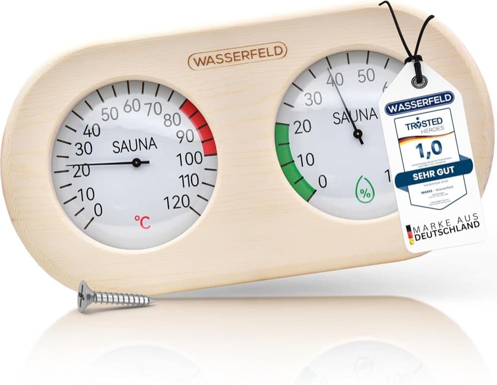 WASSERFELD Holz 2in1 Thermo-Hygrometer
