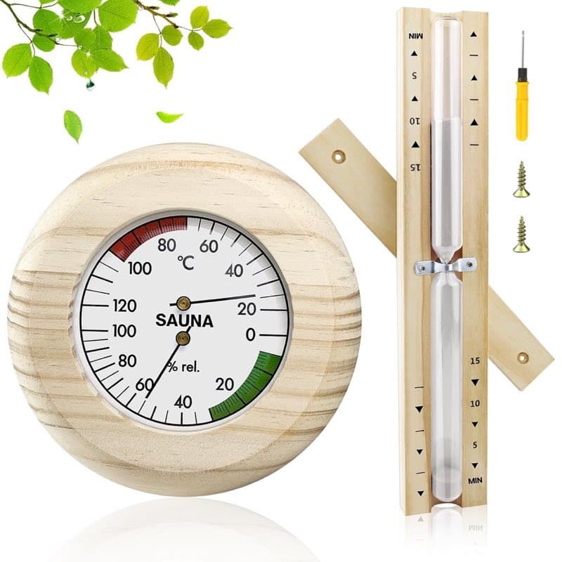 BITEFU Set Thermo-Hygrometer und Sanduhr