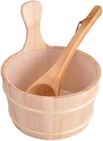 zalati Holzeimer und Schöpflöffel 4 l