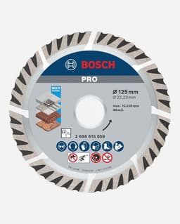 Diamanttrennscheibe – Testsieger Bosch PRO Multi Material Diamanttrennscheibe 125 × 22,23 mm