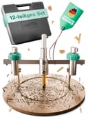 KreisschneiderSet, 12teilig, 40–120 mm, einstellbare Lochgröße, inklusive Aufbewahrungs...