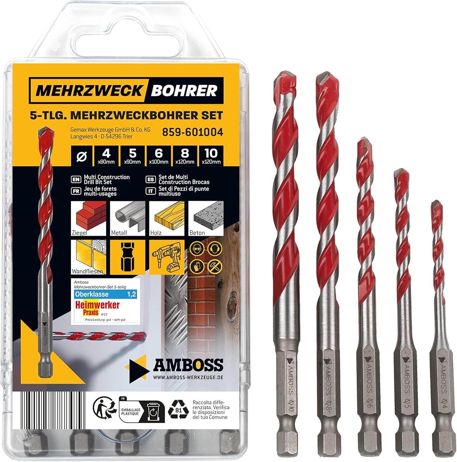 Amboss Mehrzweck-Bohrerset 5-teilig