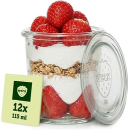 Dessertgläser – Testsieger Weck Sturzgläser 115 ml 12er mit Glasdeckeln