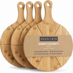 hausleben hausleben Pizzabrett Bambus 33 cm 4er Set
