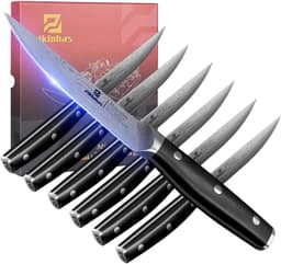 Piklohas Piklohas 6er Steakmesser Damast-Optik