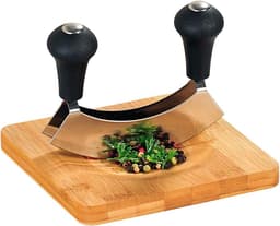Kesper Kesper Bambusbrett mit Wiegemesser 16x16 cm
