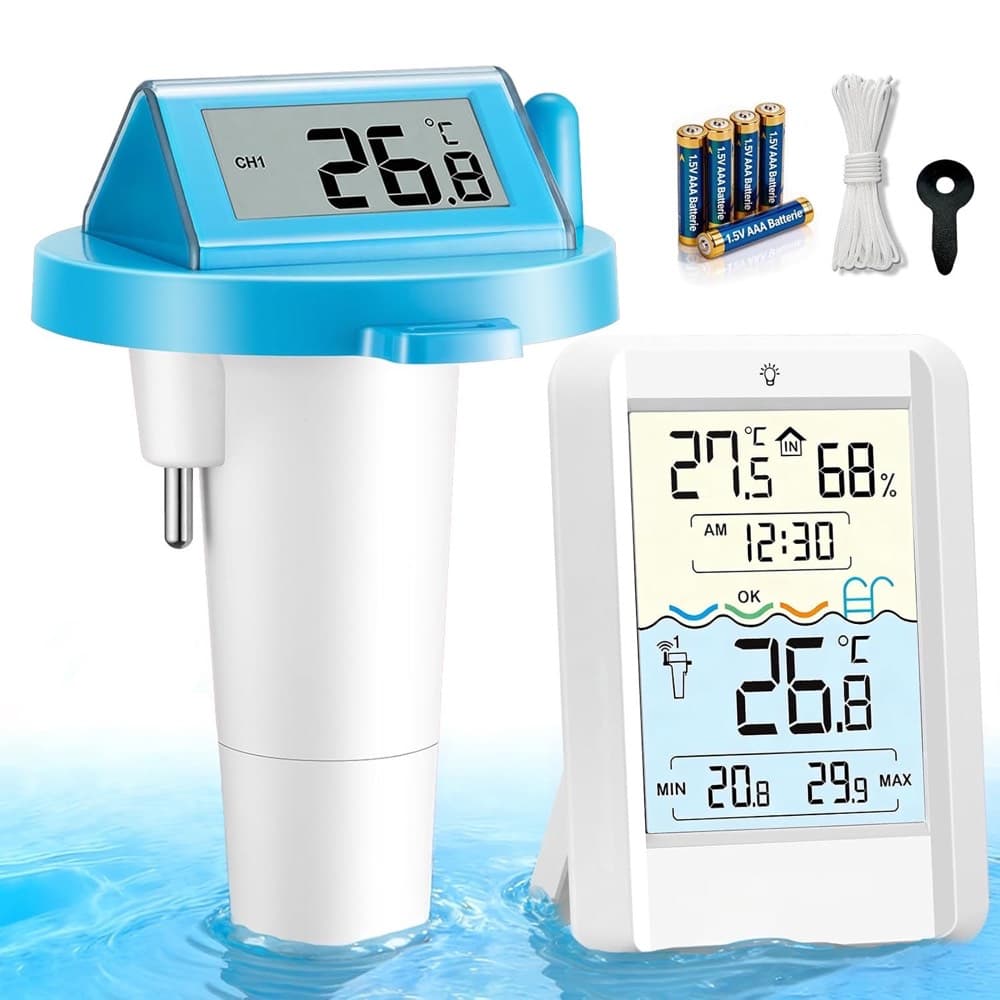 Warmfay Poolthermometer Funk Solar/Akku
