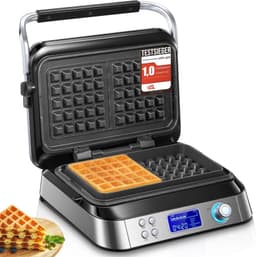 FOHERE 5403 Doppelwaffeleisen 1600 W mit LCD