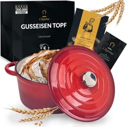Chefarone Gusseisen Topf 24 cm 3,5 L Rot