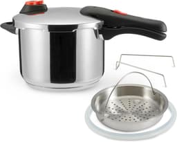 Amazon Basics Amazon Basics Schnellkochtopf 6 l mit Dampfgarer