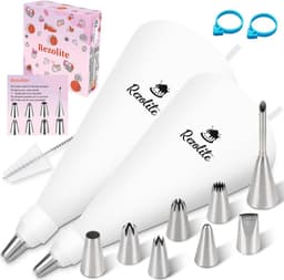 – 15-teiliges Spritzbeutel-Set mit 8 Tüllen