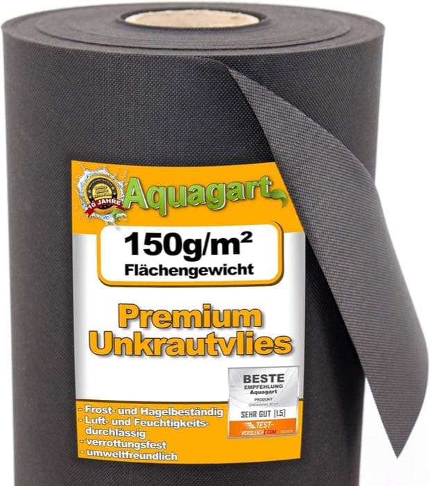 Aquagart Unkrautvlies 150 g schwarz 7,5 m²