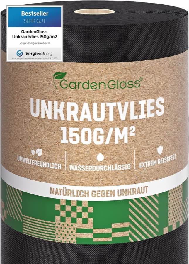 GardenGloss Unkrautvlies 150 g/m² 50 × 1 m