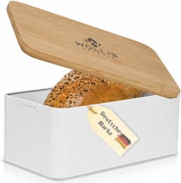 WOLLIS ORDNUNG WOLLIS ORDNUNG Metallbox mit Bambusdeckel und Leinenbeutel, 33×19×13 cm