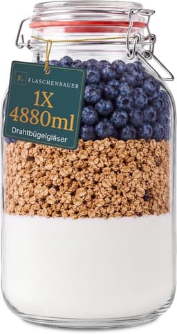 flaschenbauer.de Flaschenbauer Drahtbügelglas 4880 ml