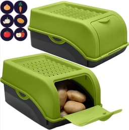 ARTECSIS ARTECSIS® 2 x Kartoffel Aufbewahrungsbox mit Deckel für 2,5 kg Kartoffeln (grün) - Vorr…