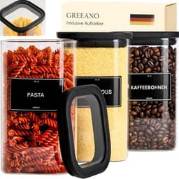 Greeano Greeano 3×1200 ml eckig Glasdeckel