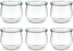 APS APS 6er-Set Einmach Gläser 580 ml mit Deckel - Ø 11 cm/Höhe 9 cm/Tulpenform