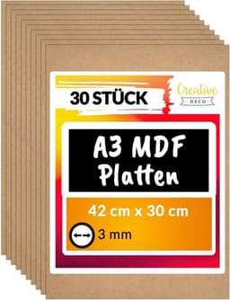 Creative Deco Creative Deco 30× A3 MDF 420×300×3 mm