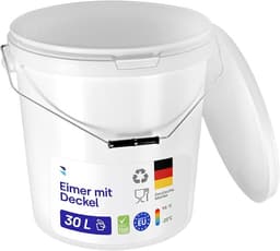 BenBow BenBow Eimer mit Deckel 30 l weiß
