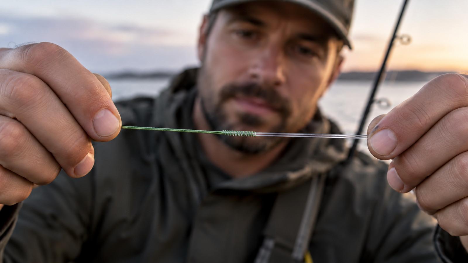 FG-Knoten zwischen geflochtener Schnur und Fluorocarbon-Vorfach