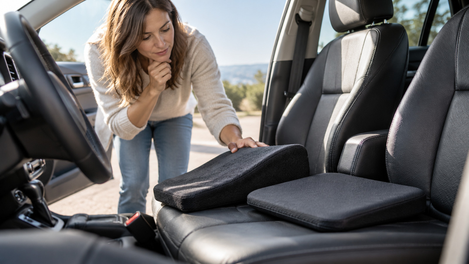 Keilkissen und Sitzkissen im Auto: wann hilft was?