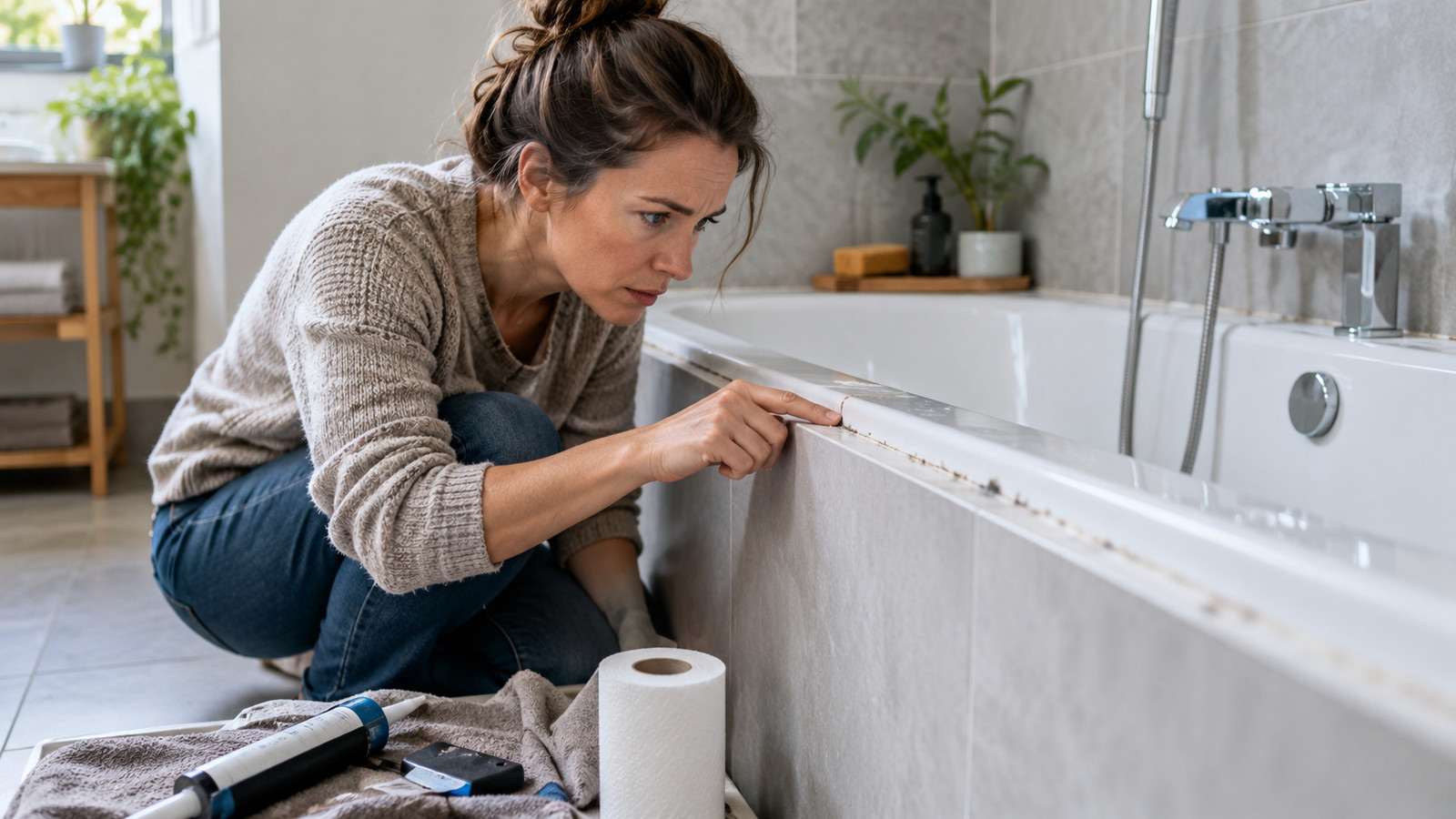 Silikonfuge an der Badewanne undicht