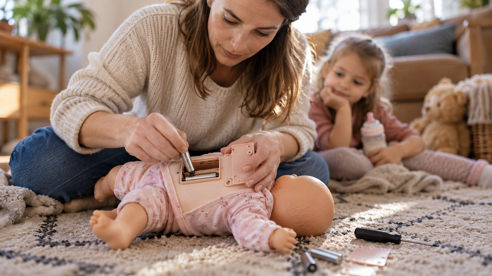 Batterien in Babypuppen