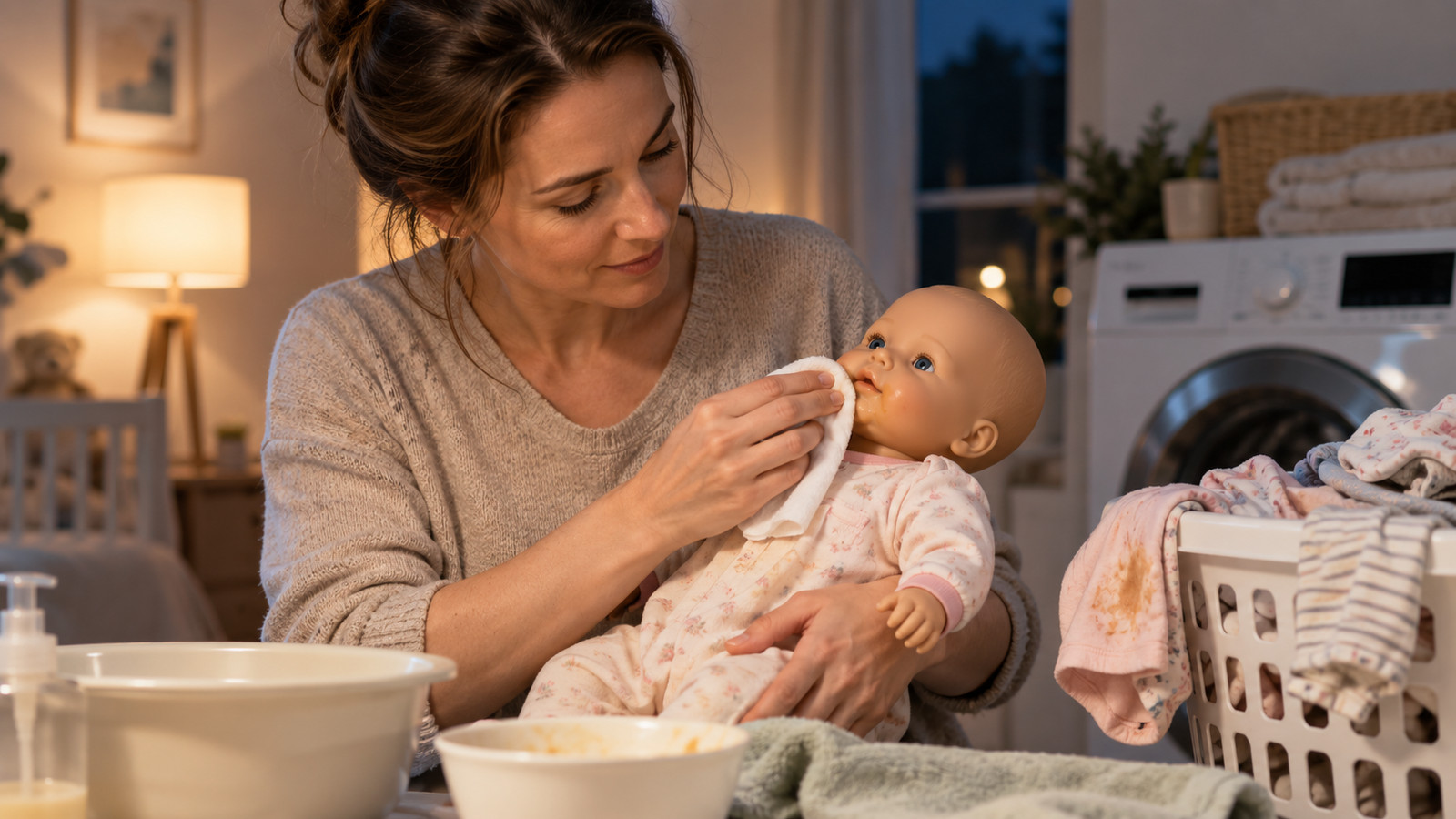 Puppe pflegen und reinigen ohne Schaden