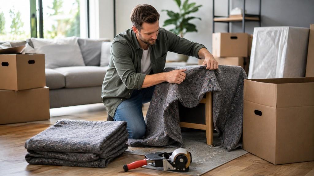 Umzug packen: Kartons und Decken ohne Transportschäden