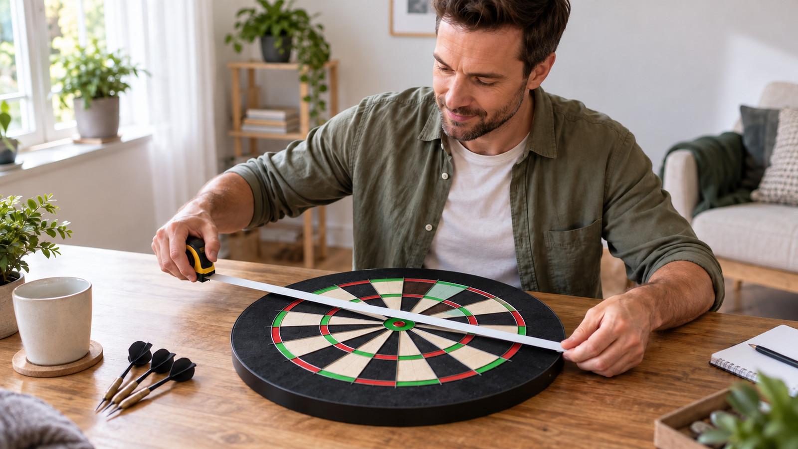 Vermessung einer Dartscheibe nach DDV- und WDF-Maßen