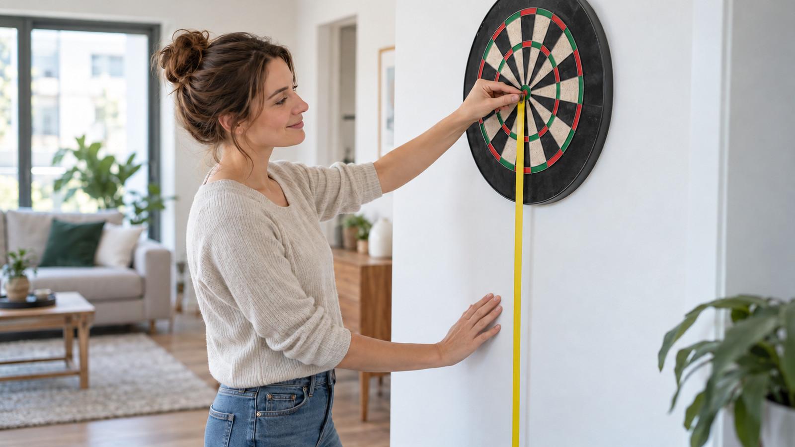 Dartscheibe aufhängen: Höhe und Abstand richtig messen