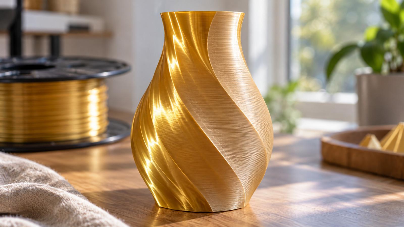 Glänzende und matte Bereiche auf einem gedruckten Teil aus Silk PLA