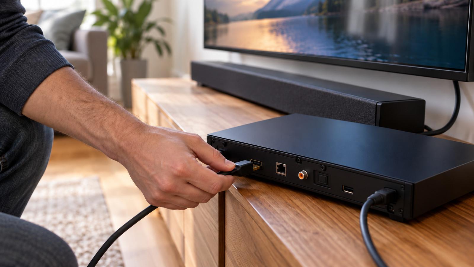 Player an die Soundbar