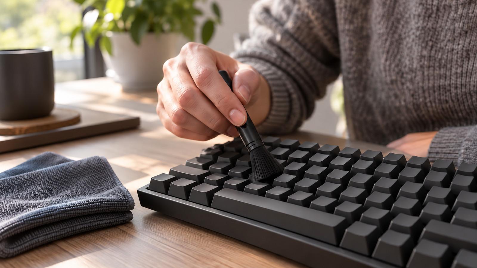 Tastatur reinigen: sauber, ohne Flüssigkeitsschaden