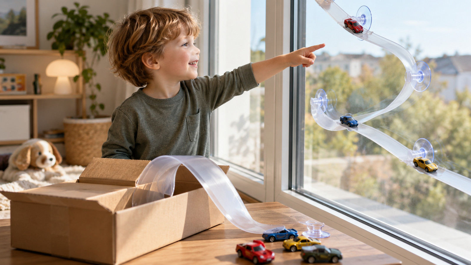 Flexible Autorennbahn am Fenster – Aufbau ohne Frust