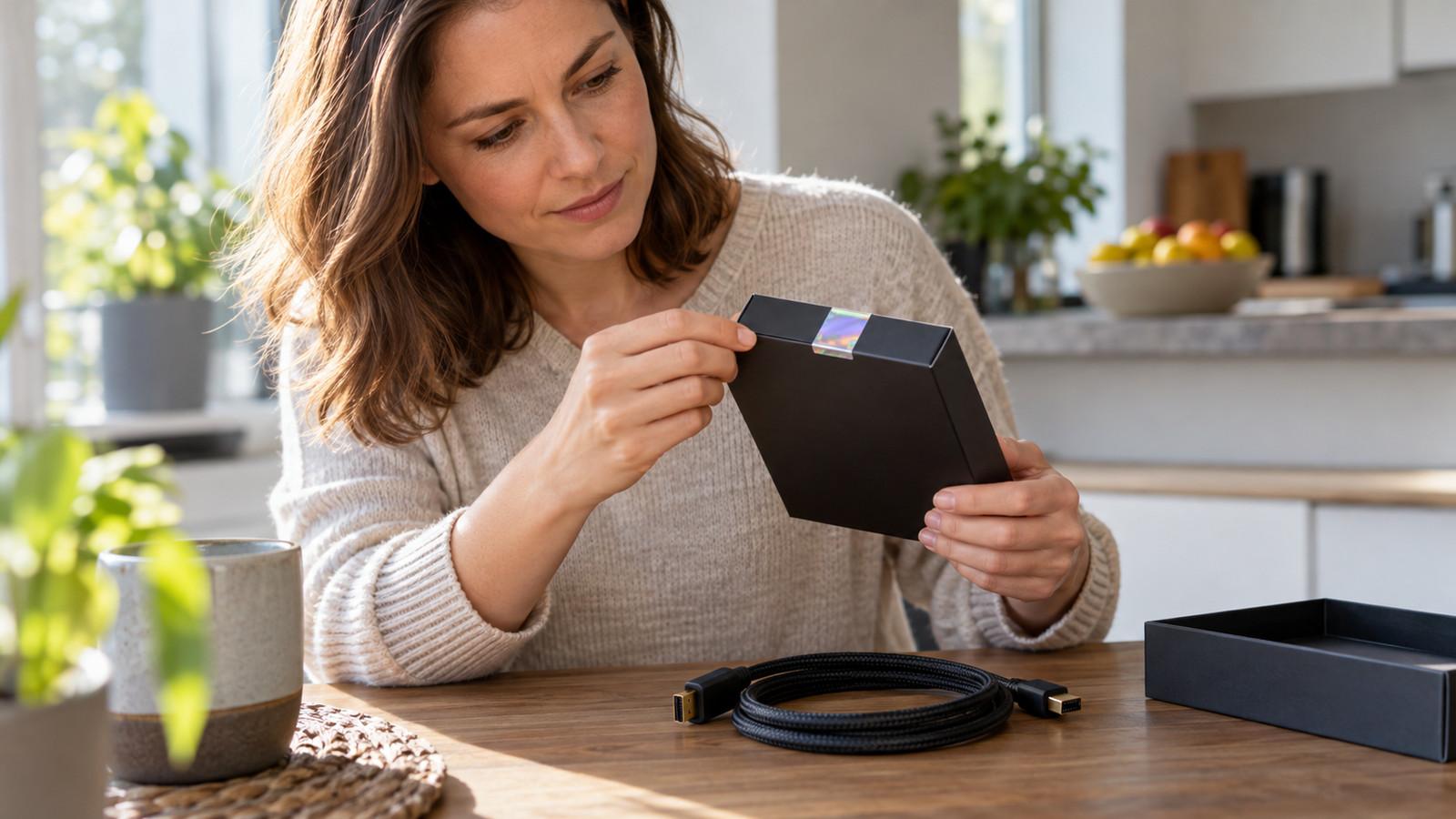 HDMI-Label prüfen: QR, Hologramm, Mantel