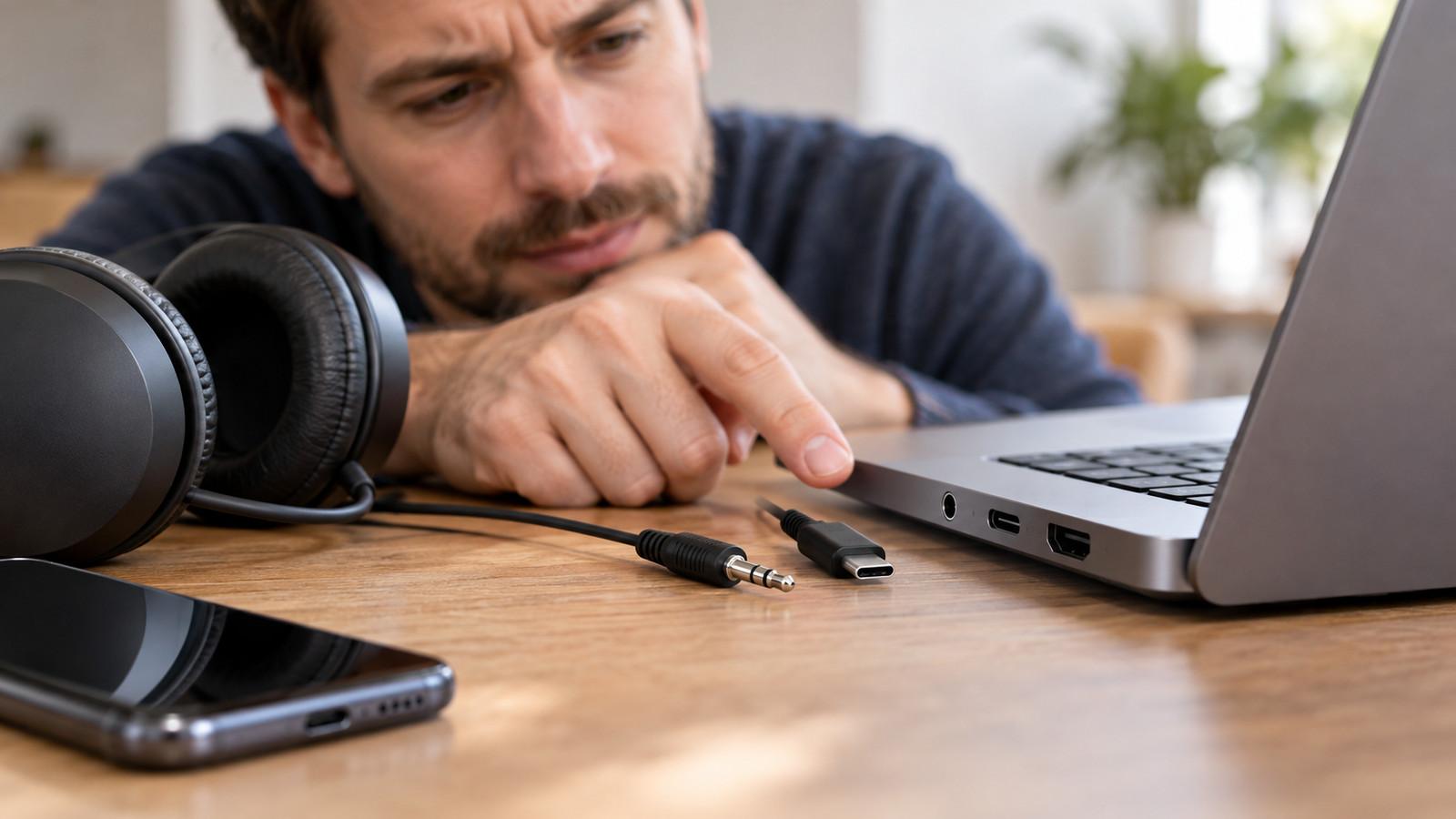 Kopfhörer Anschluss Klinke USB-C: erst die Buchse prüfen