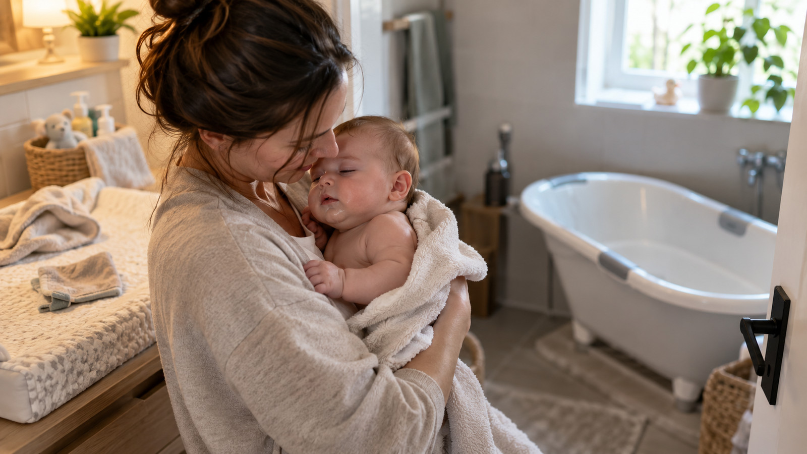 Wie oft sollte man ein Baby baden?