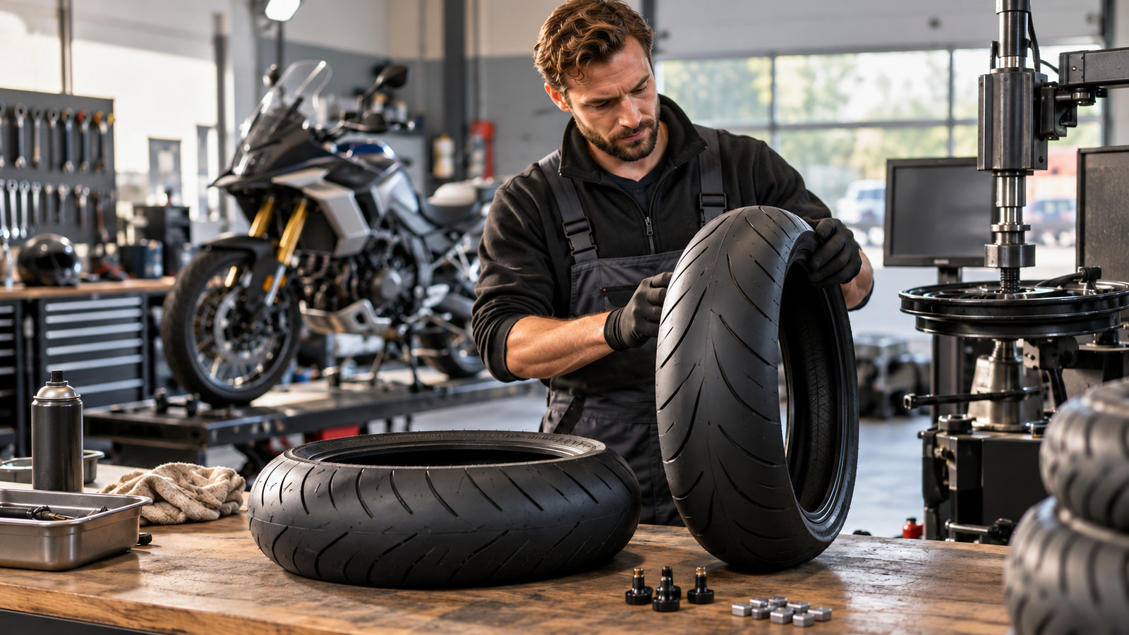 Motorradreifen Kosten Satz: Reifen, Montage, Freigabe